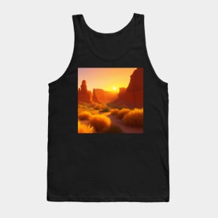 Sunset over a desert scene Tank Top